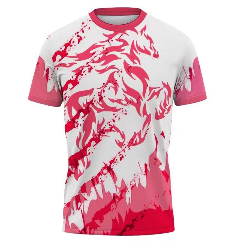 Summer New 3D Animal Wolf Horse Men T-shirt Fashion Casual Personality Print short sleeve t-shirts Sports harajuku streetwear