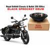 Royal Enfield Black "Sprocket Drum" For "Old Classic & Bullet 350 500cc"