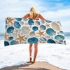 Oversized Blue Seashell Starfish Beach Towel Quick Dry Microfiber Lightweight Travel Pool Towel for Adults Kids