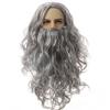 Santa Claus Wig Beard Full Set Jesus Wig European and American Long Curly Hair Christmas Wig Beard Set