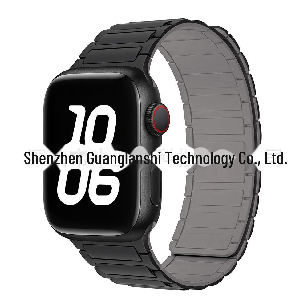 „Curea de culoare contrastantă din silicon magnetic S9 pentru Apple Watch Series 5-9”