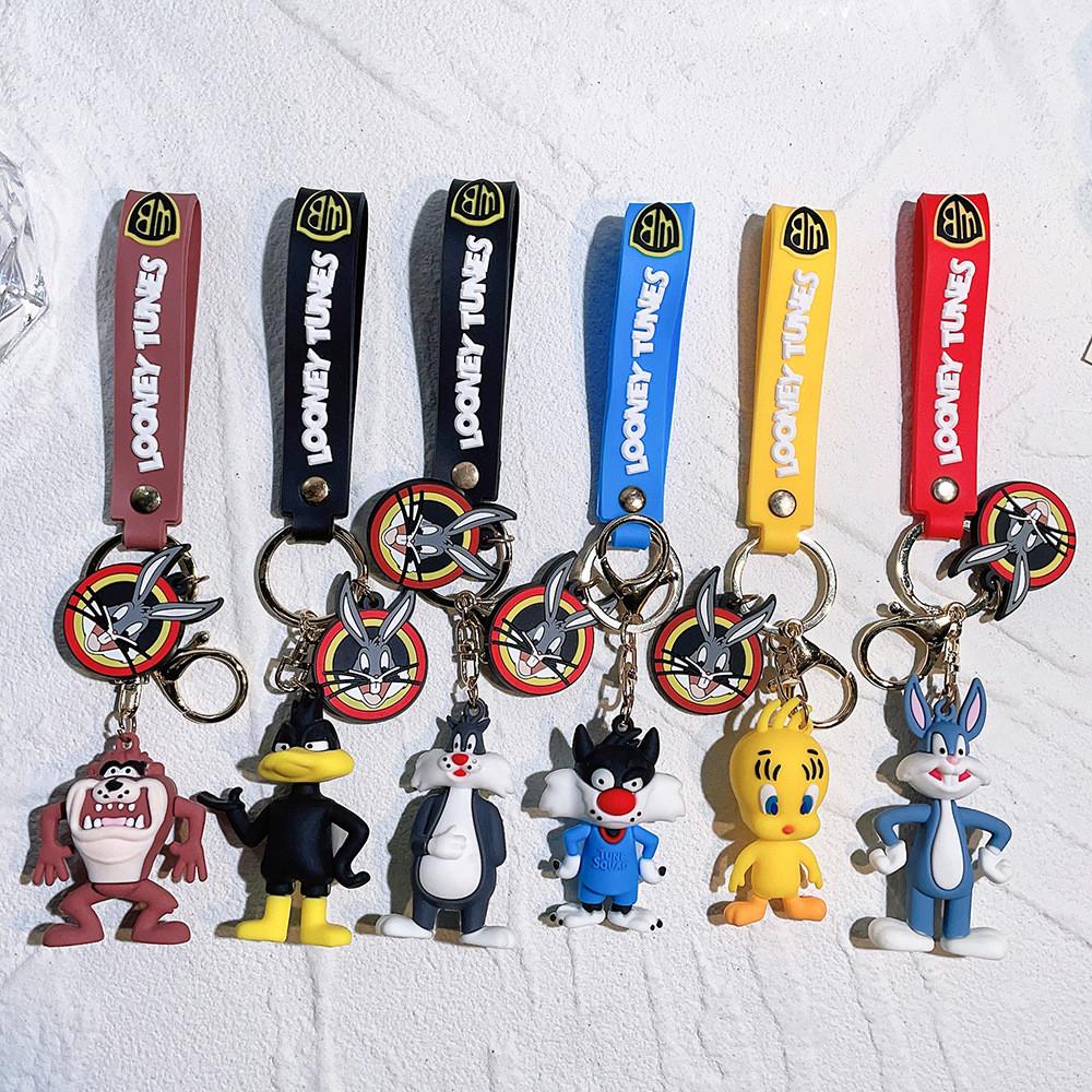 Adorable Bugs Bunny Keychain Cute Daffy Duck Accessory For Backpack And Keys