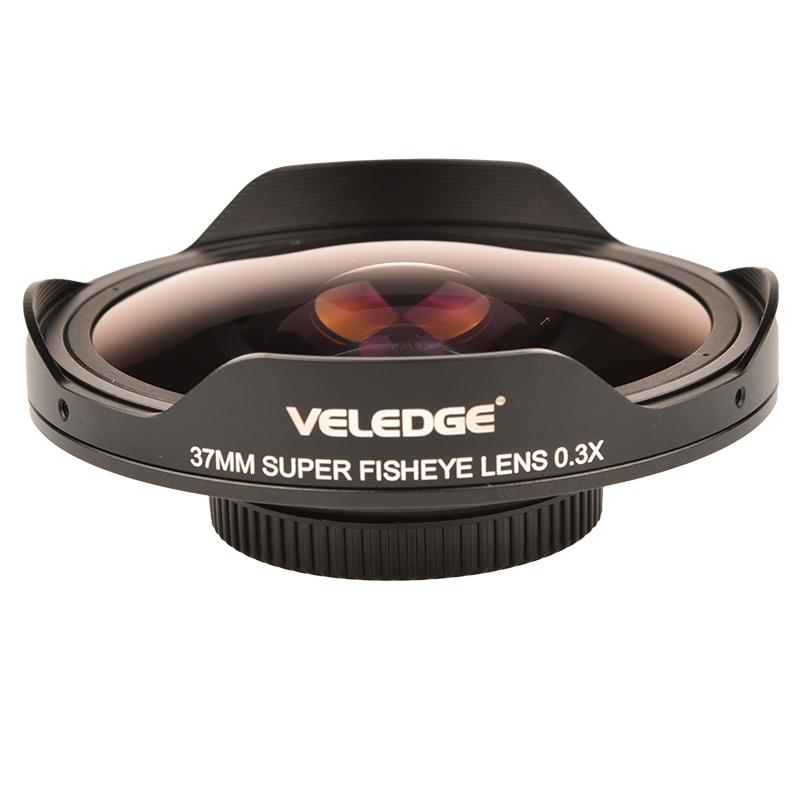 VLOGMAGIC 37MM / 43MM 0.3X Ultra Fisheye Weitwinkelobjektivadapter mit Gegenlichtblende Nur für Videokameras Camcorder