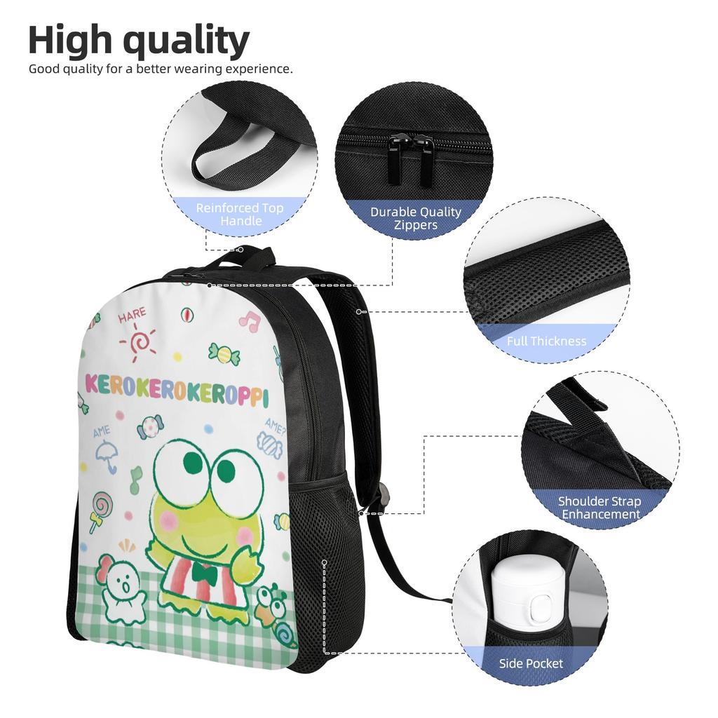 K-KeroKeroKeroppies Laptop Backpack Women Men Fashion Bookbag for College School Students Frog Anime Bag