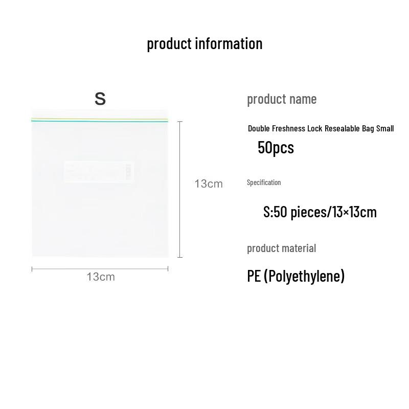 Food Grade Double Zipper Self-Sealing Storage Bags