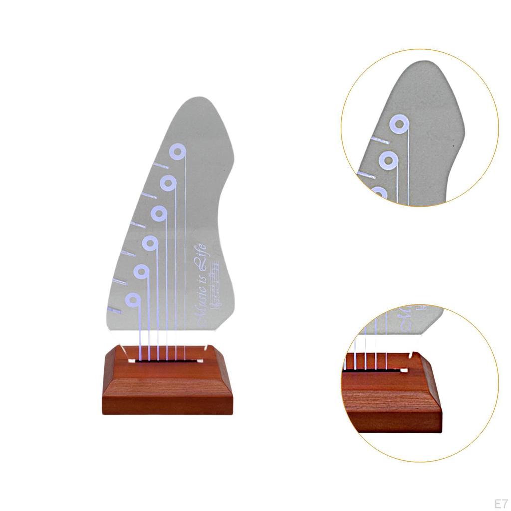 Electric Guitar Pick Holder Acrylic Display Wood Base for Players