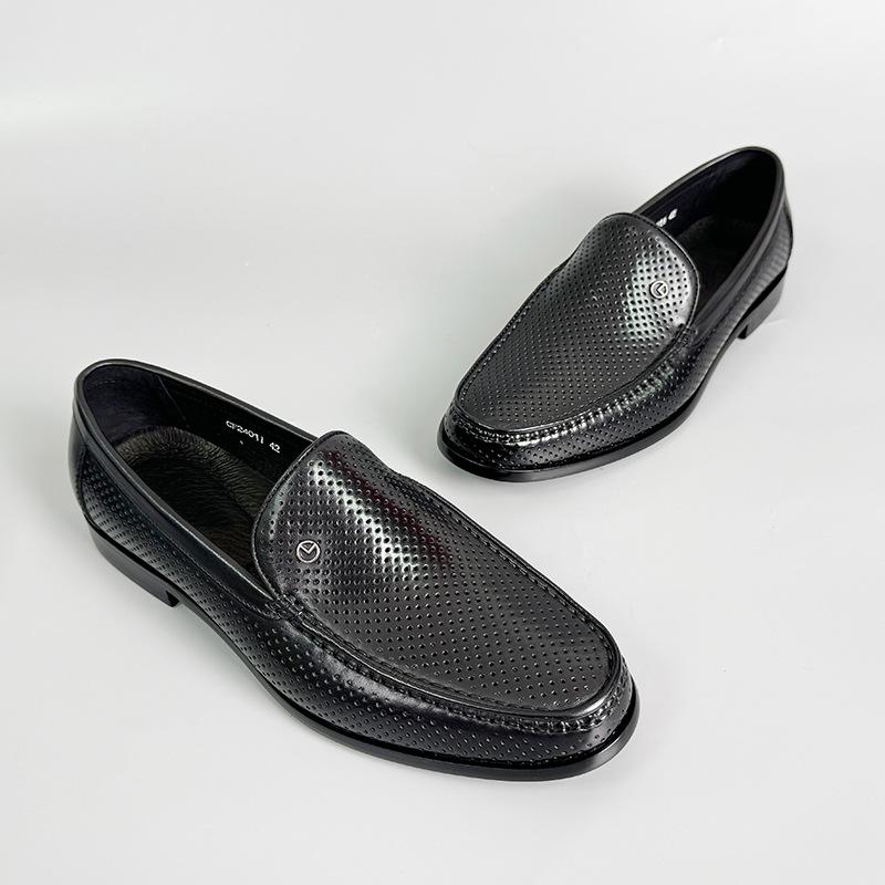 Italian Style Black Men Loafers Shoes High Quality Slip On Genuine Leather Moccasins Dress Shoes for Men Business Formal Shoes