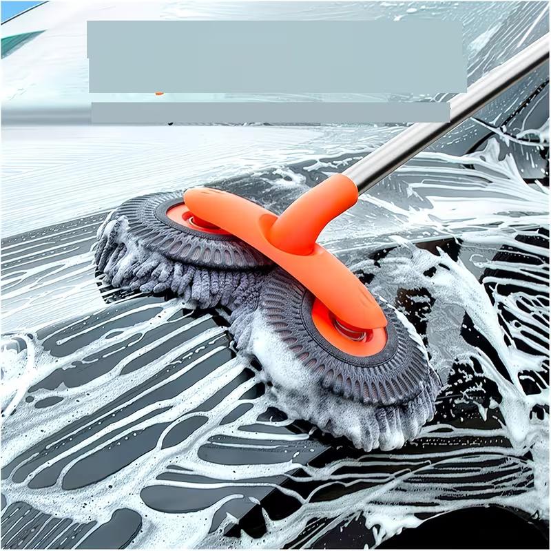 1-Piece Dual-Head Car Wash Brush, Car Wash Mop, Rotating and Extendable, Non-Damaging Soft Bristle Brush, Long Handle Extendable Car Brush,