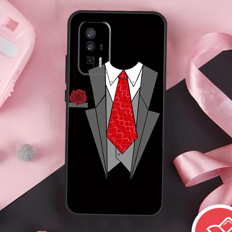 Suit and Tie Case For Xiaomi 11T 12T 13T 14T Pro Mi 15 13 14 Ultra POCO X7 Pro X3 X5 X6 F5 F6 F7 Cover