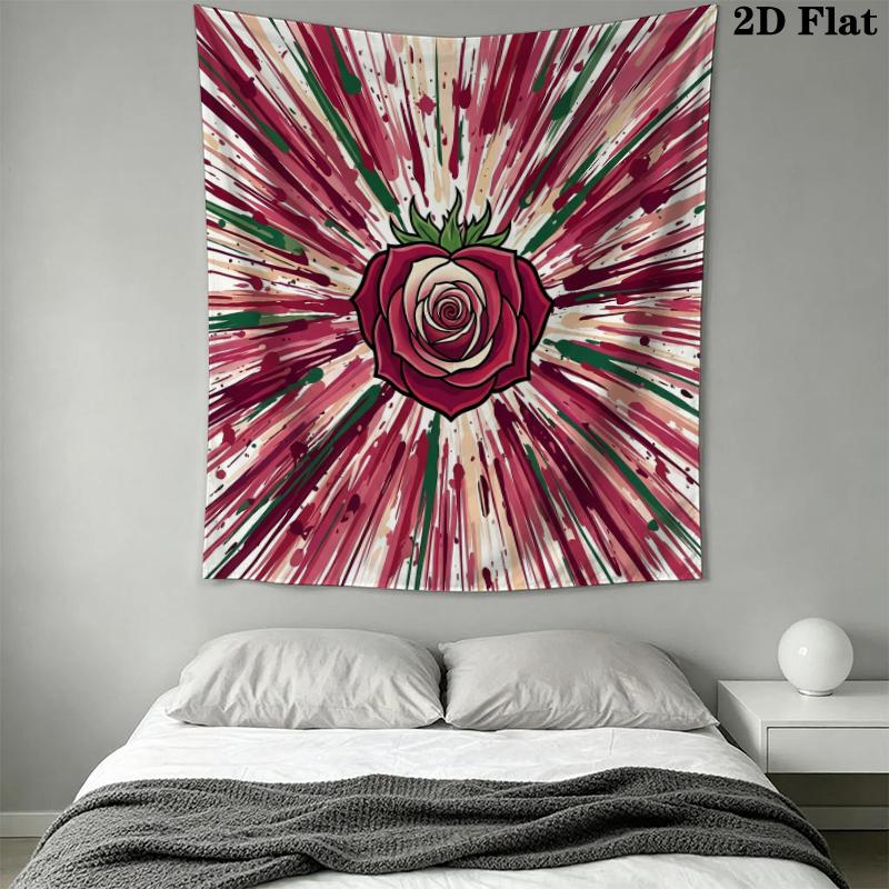 Rose Wall Tapestry Aesthetic Wall Hanging Printed Fabric Blanket Decorative Tapestries for Bedroom Living Room Home Decor