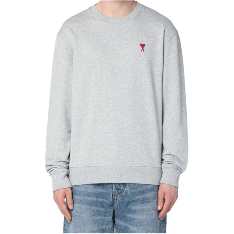 Amiparis Round Neck Drop Shoulder Long Sleeve Sweatshirt Men sweatshirt Gray BFUSW035U730-0951