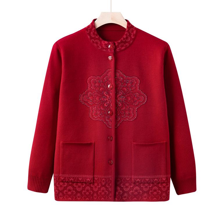 Old People's Autumn Clothes, Female Mothers, New Sweater Coats In Spring and Autumn, Middle-aged and Elderly Grandmothers' Sweaters and Cardigans.