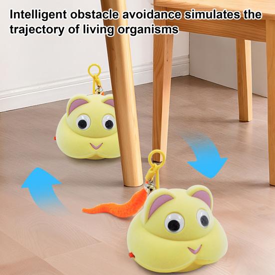 Interactive Pet Toy with Automatic Sensor Realistic Sound Extended Tail Moving Toy Tear-Resistant Squeaky Toys for Cats Dogs