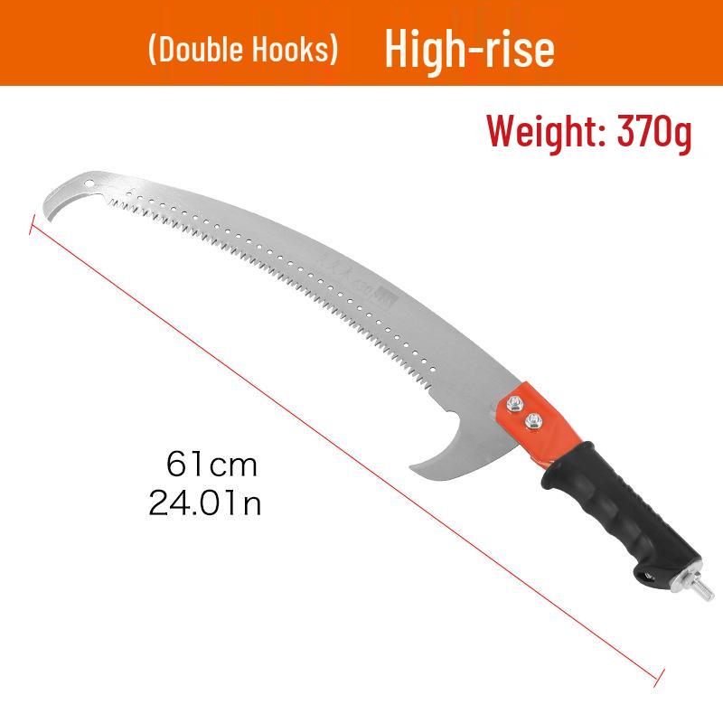 Stainless Steel Telescopic Pole with High Branch Saw and Fruit Hook for Tree Pruning