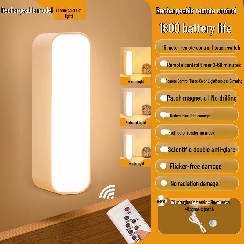 Rechargeable Eye-Friendly Touch Night Lamp with Magnetic Base and Long Battery Life for Desks and Bedsides.