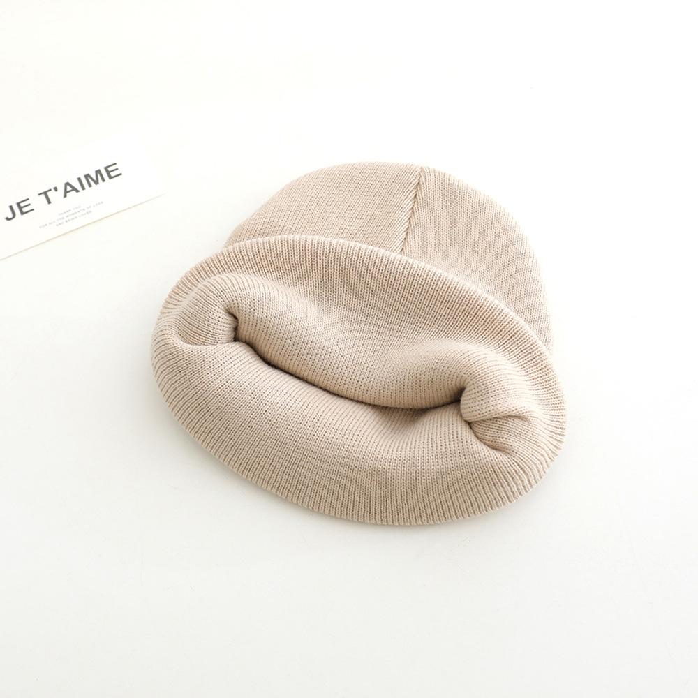European and American children's autumn and winter knitted hats, boys' embroidered dinosaur standard warm wool hats, simple windproof hats
