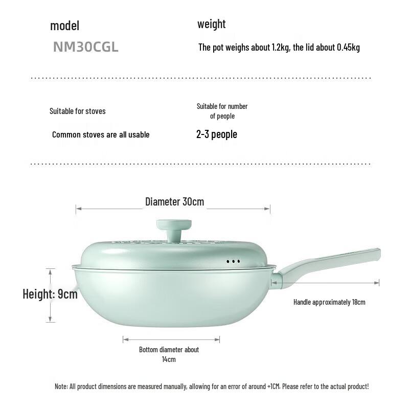 COOKER KING 30cm Titanium Ceramic Non-Stick Wok
