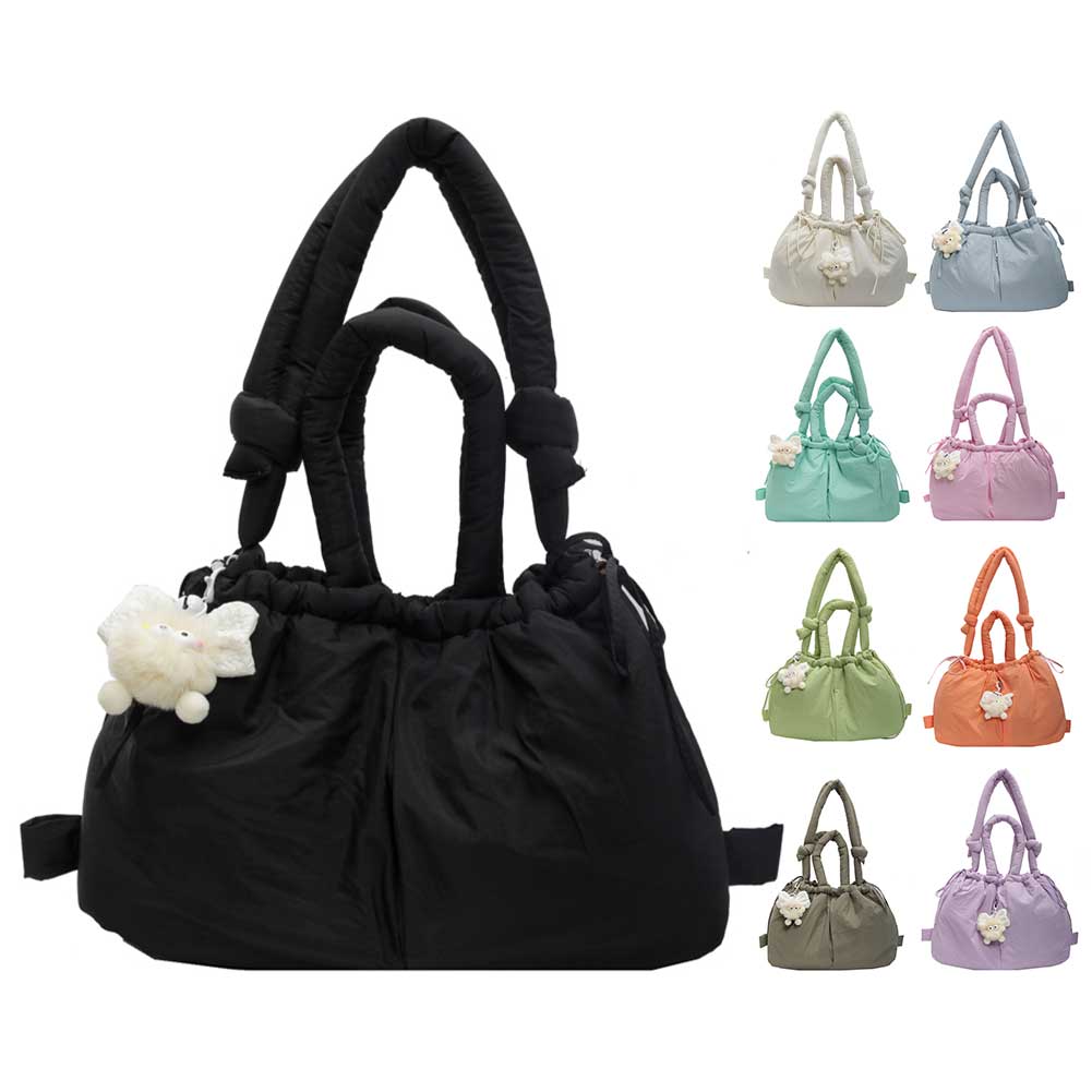 Puffer Tote Bag Lightweight Shoulder Bag Trendy Puffy Handbag Large Capacity Pillow Shopper Bag for Women Work Shopping Travel