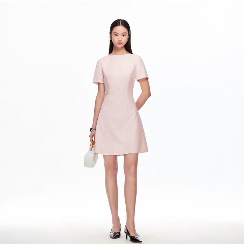 VEROMODA Elegant Round Neck Short Sleeve A-line Midi Dress