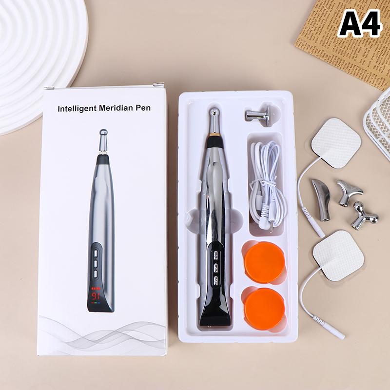 Electric Laser Acupuncture Pen Point Massage Meridian With Electrode Pad Electronic Body Head Back Neck Leg Massage Pen