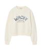 Wacky Willy Women'S Typographic Crop Sweatshirt Cream