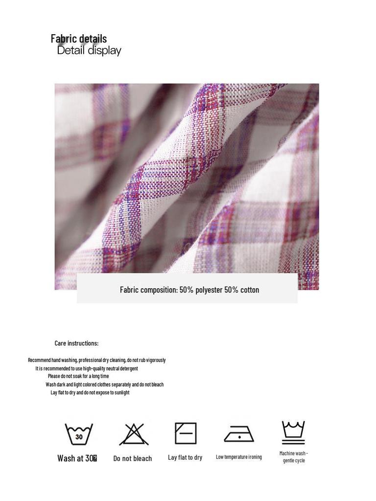 Interpret Beauty 2025 Early Spring French Retro Gingham Puff Sleeve Tie-Waist Women's Shirt