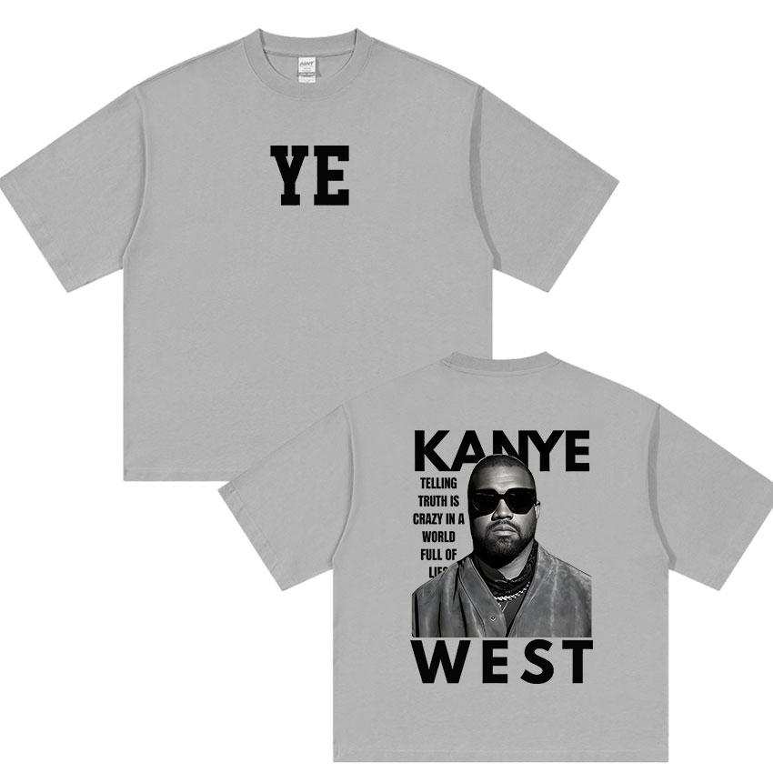 GUOYAN TOP Rapper Kanye West Ye Tour Album 2026 Grafisch T-shirt Heren Vintage Oversized Katoenen T-shirts Hiphop Kleding T-shirt Streetwear M