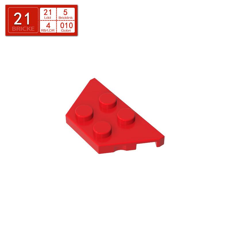 BRICKE 2x4 Wedge Plate Compatible with Lego 51739 - MOC Bulk Small Particle Building Blocks Piece