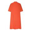 Long V-neck Half-sleeve Loose Version Three-button Dress