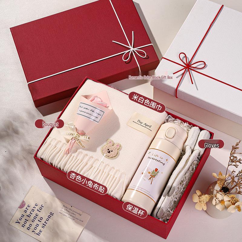 Valentine's Day Winter Scarf Gift Box for Her: Girlfriend or Best Friend