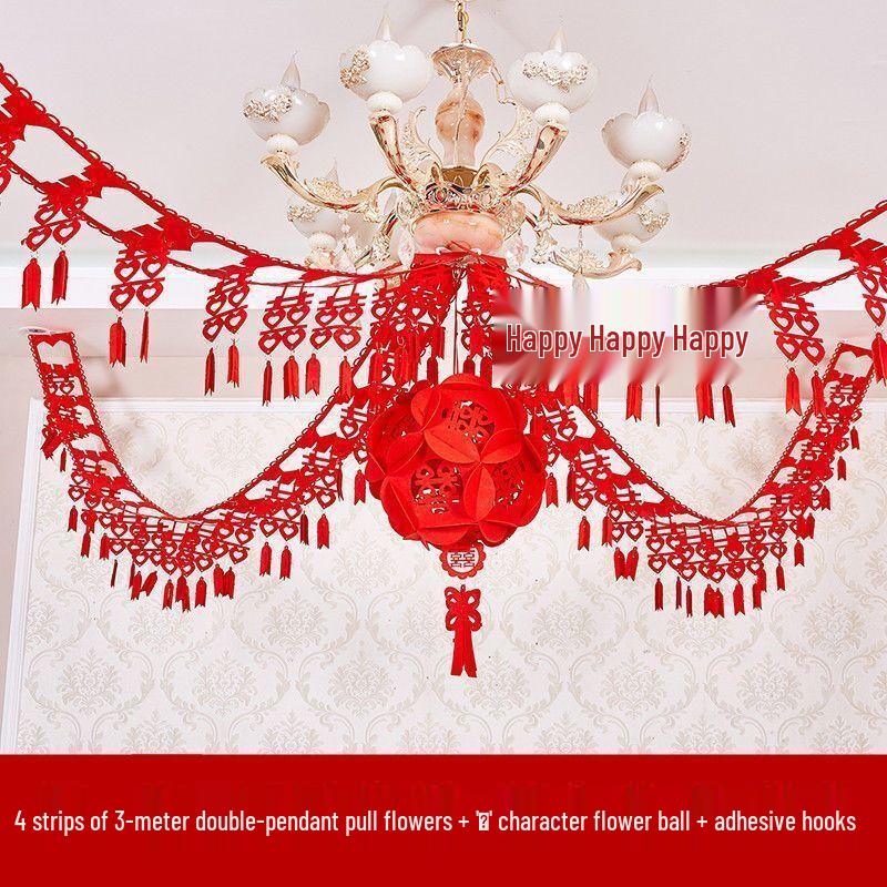 Тканевая гирлянда для свадьбы  Двойное Счастье  с гортензиями, набор