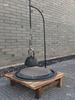 Large Traditional Cast Iron Hanging Stew Pot with Thickened Base and Hooks