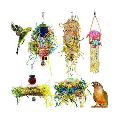 5er-Pack Vogel-Schredderspielzeug Vogel Papageien Kauspielzeug Hängespielzeug Papageienkäfig Schredderspielzeug Vogelkäfig Zubehör