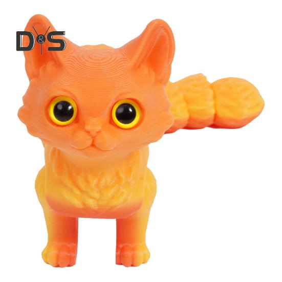 3D-gedrucktes Katzenspielzeug, flexible Gelenke, artikuliertes Katzenmodell für Erwachsene, 3D-gedruckte Tiere, Zappelspielzeug für die Dekoration im Homeoffice oder Klassenzimmer