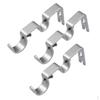 3 Pcs. Black Curtain Rod Wall Bracket Hook Holder Mounting