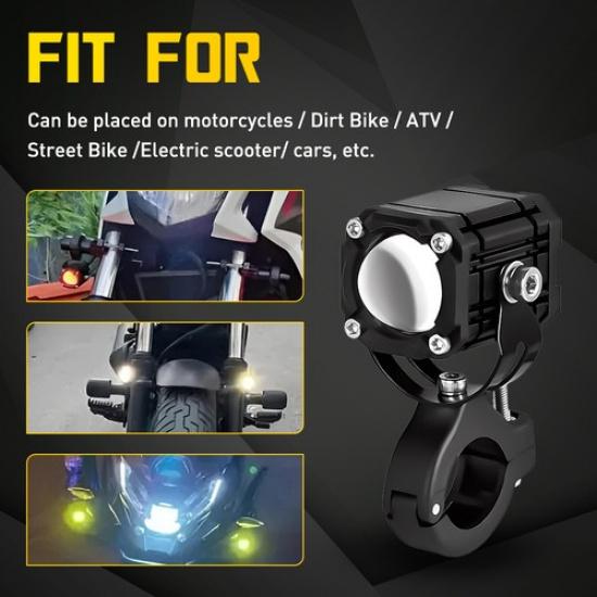 2x Spot LED Light Motorcycle Headlight Hi-Lo Driving Fog for ATV UTV Three Color