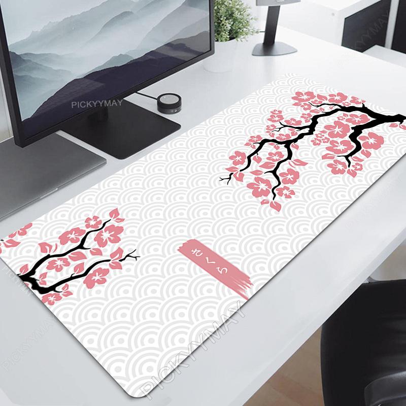 Sakura Muismat Gamer Muismatten Grote Gaming Muismat Paarse Bloem XXL Muismat Grote Toetsenbordmat Bureau Mat Voor Computer