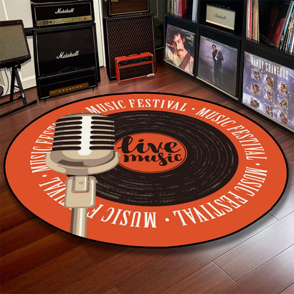Retro Vinyl Record Music Carpet for Living Room Bedroom Decor Bedside Area Rug Sofa Lounge Area Floor Mat Coffee Table Mats