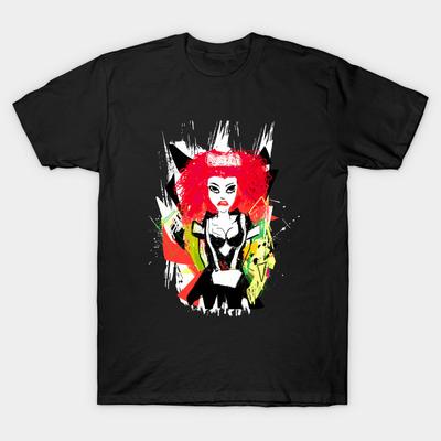 Men Black Print T-shirt Rocky Horror Magenta No-Cut Heat Transfer Print Cotton Tshirt