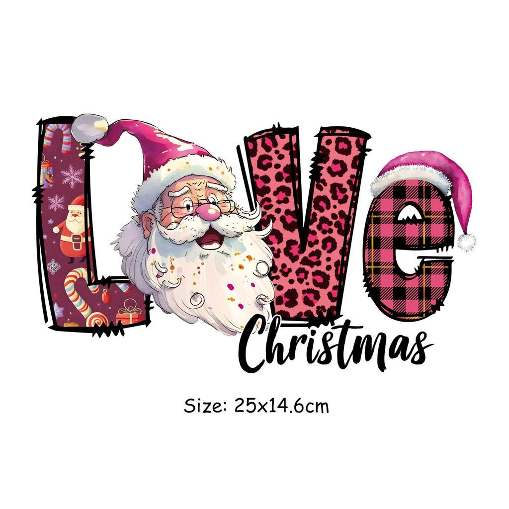 2023 Christmas Patch For Clothes Barbie Pink Clothes Stickers Diy Parches Ropa Heat Press Appliqued Iron On Heat Transfer Thermo
