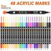Dual Color Acrylic Paint Markers 24/48/72 Colors Dual Tip Markers Dual-ended Markers  Ceramic Craft