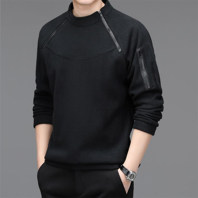 Herren Sweatshirts Frühling Herbst Langarm T-Shirt Top Loose Trend Rundhals Bottoming Shirt Leicht Casual Sports