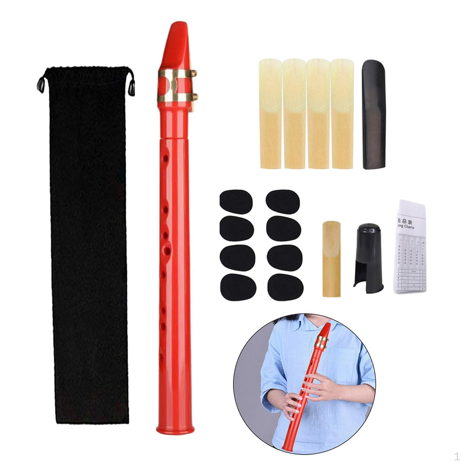 

Компактний дерев яний духовий саксофон із мундштуком і футляром для будь-якого рівня майстерності червоний