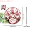 Pink Valentine's Day Wooden Sign with Adorable Gnomes Pattern - Romantic Round Sign for Front Door Wall Hanging Decor - Ideal Gift for Valentine