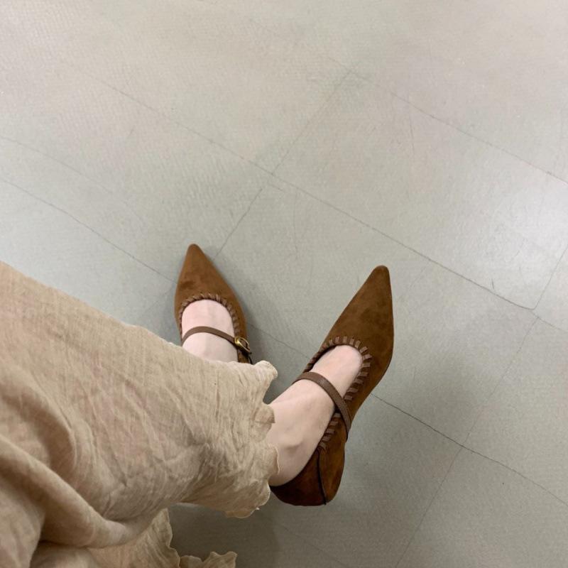 2025 autumn and winter new retro Mary Jane women's shoes soft-soled shoes inner height increase 4CM single shoes femininity flat shoes