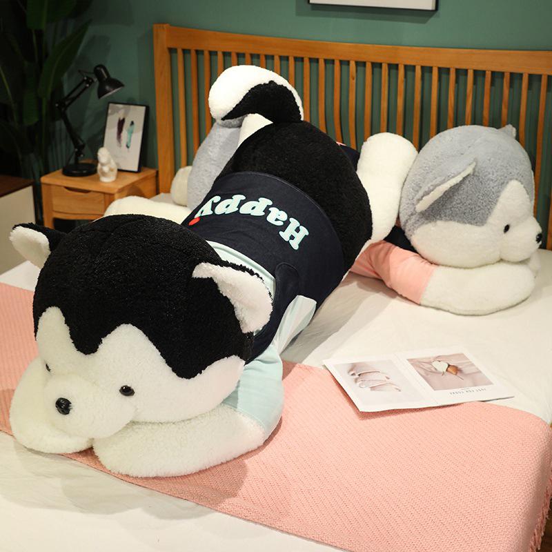 

Милая пара хаски джинсовая подушка - Очень большая мягкая кукла-спинка для спальни или гостиной 90 cm чёрный