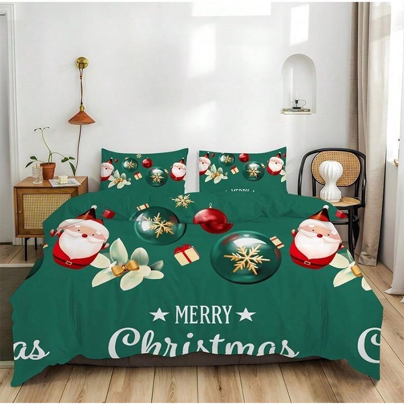 Comforter 2Pcs/3Pcs And Bedding Set With Christmas Theme And Print Available In Single Double And Extra-Large Sizes