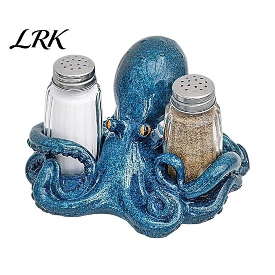Cartoon Style Kitchen Rack Creative Animal Condiment Holder, Resin Organizer for 2 Spice Oil-resistant Jars, Cute Flamingo Pelican Dolphin Octopus