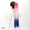 Synthetic Ponytail Hair Extension with 9 Strands Sparkling Shiny Rainbow Colored Tinsel Hairpiece Rubber Bands for Party Cosplay