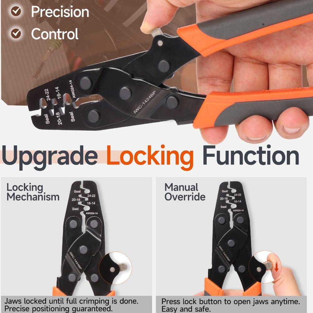 Waterproof Sealing Connector Crimping Pliers With Locking Function IWC-1424BP Crimping Tool Accessories